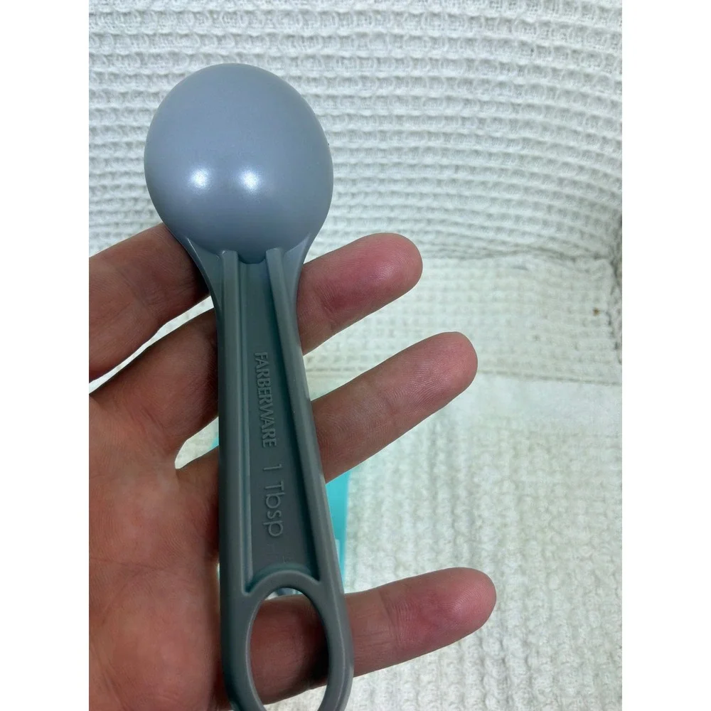 Modern Kitchen‎ Unisex Farberware Measuring Cups Spoons Set 11pc Teal Grey